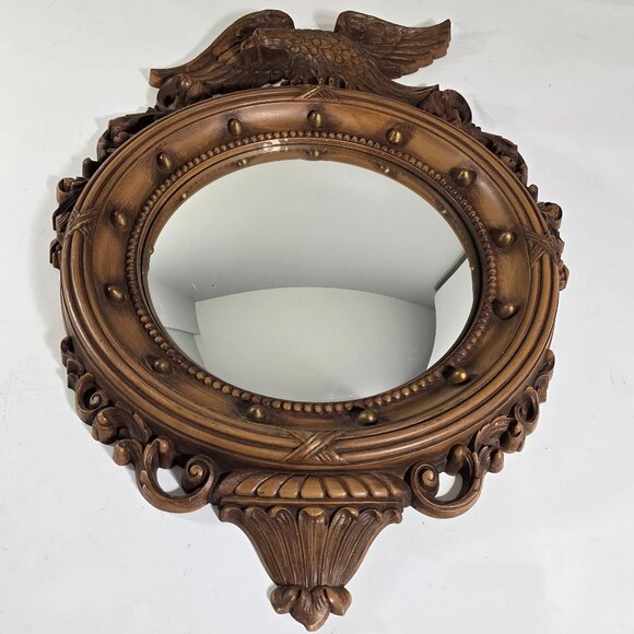 Syroco 60’s Convex Bullseye Mirror 22” Bald Eagle Federal Regency Style Vintage - Picture 1 of 11
